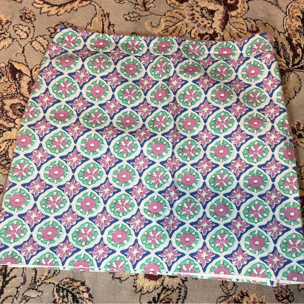 Talbots Geometric Floral Pencil Skirt - Pink, Green, Blue